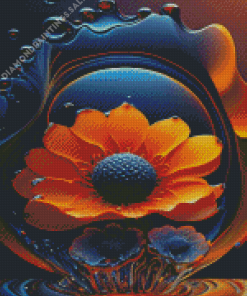 Orange Flower Art Diamond Painting