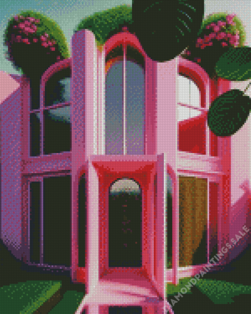 Pink Building Diamond Painting