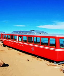 Red Cog Railroad Train Diamond Painting