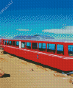 Red Cog Railroad Train Diamond Painting