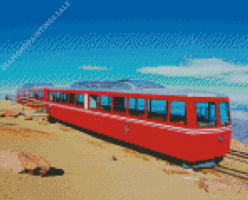 Red Cog Railroad Train Diamond Painting