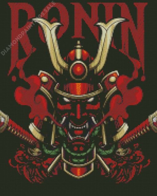 Red Ronin Samurai Diamond Painting