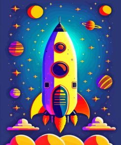 Rocket Space Art Diamond Painting