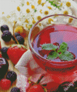 Tea And Berries Diamond Painting