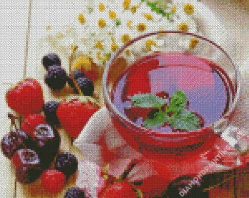 Tea And Berries Diamond Painting