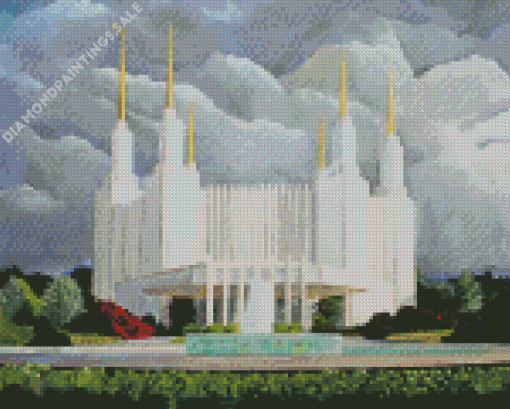 White Washington DC Temple Diamond Painting