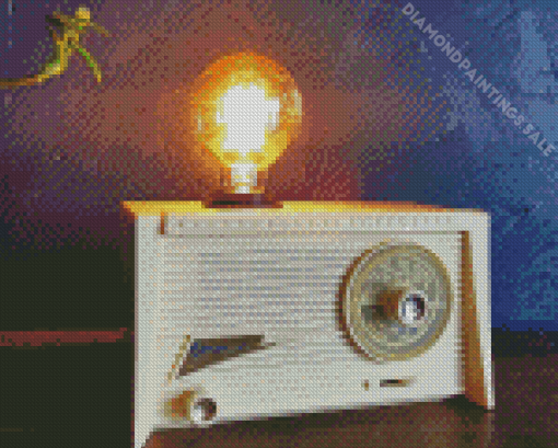 Vintage White Radio Diamond Painting