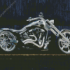 Yamaha Chopper Motorcycle Lady Diamond Painting