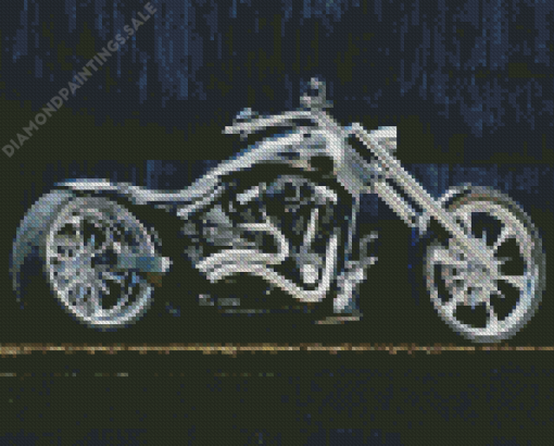 Yamaha Chopper Motorcycle Lady Diamond Painting