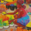 African Fruit Seller Diamond Painting