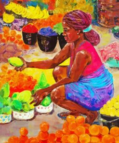 African Fruit Seller Diamond Painting