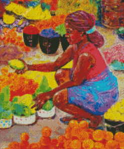 African Fruit Seller Diamond Painting