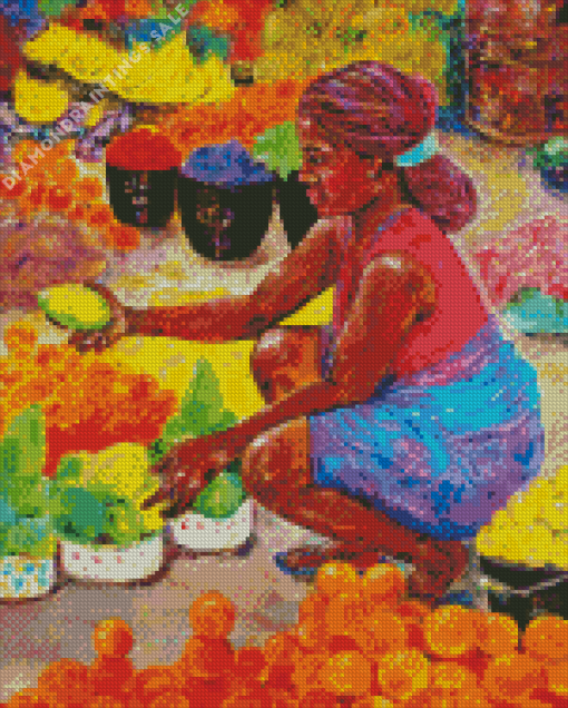 African Fruit Seller Diamond Painting