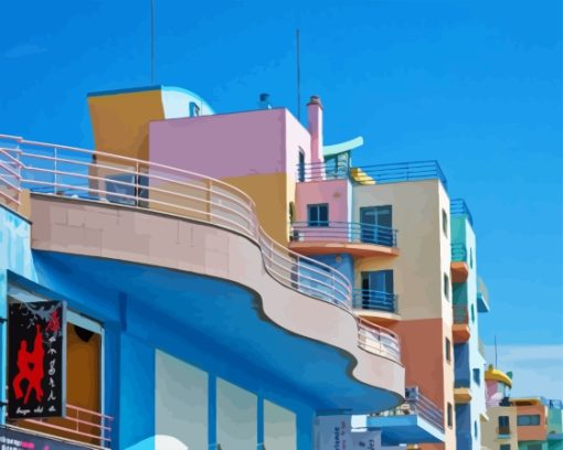 Albufeira Colorful Buildings Diamond Painting
