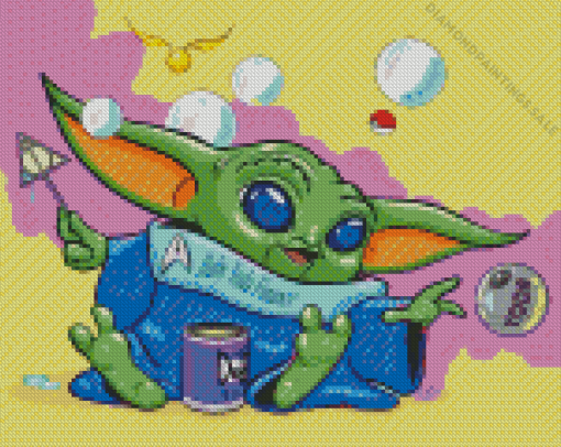 Baby Yoda Pop Art Diamond Painting