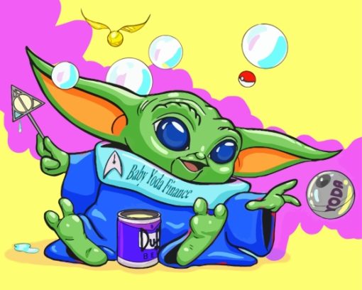 Baby Yoda Pop Art Diamond Painting