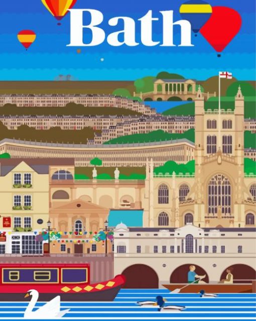 Bath City Illustration Diamond Painting