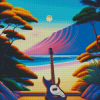 Beach Guitar Illustration Diamond Painting