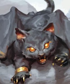 Black Dragon Kitten Diamond Painting
