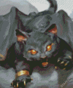 Black Dragon Kitten Diamond Painting