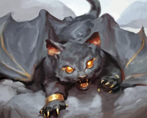 Black Dragon Kitten Diamond Painting