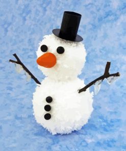 Black Hat Snowman Diamond Painting