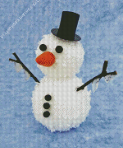 Black Hat Snowman Diamond Painting