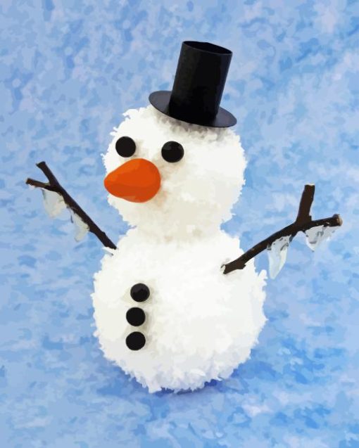 Black Hat Snowman Diamond Painting