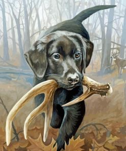 Black Hunting Dog Diamond Painting