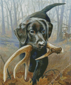 Black Hunting Dog Diamond Painting