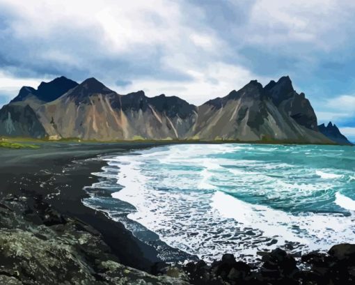 Black Sand Beach Diamond Painting