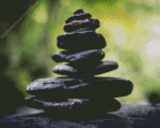 Black Zen Stones Diamond Painting