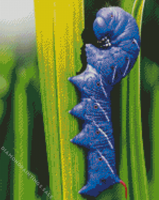 Blue Caterpillar Diamond By Numbers