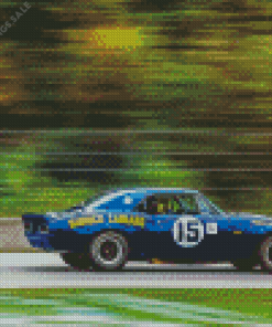 Blue Classic Race Car Diamond Painting