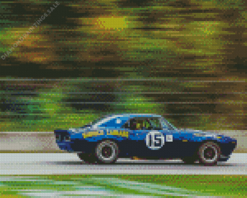 Blue Classic Race Car Diamond Painting