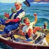 Boy And Grandpa Fishing Diamond Painting