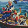 Boy And Grandpa Fishing Diamond Painting