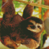 Brown Sloth Hanging Diamond Painting