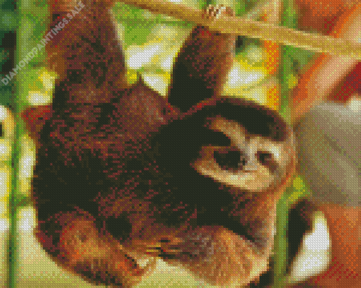 Brown Sloth Hanging Diamond Painting