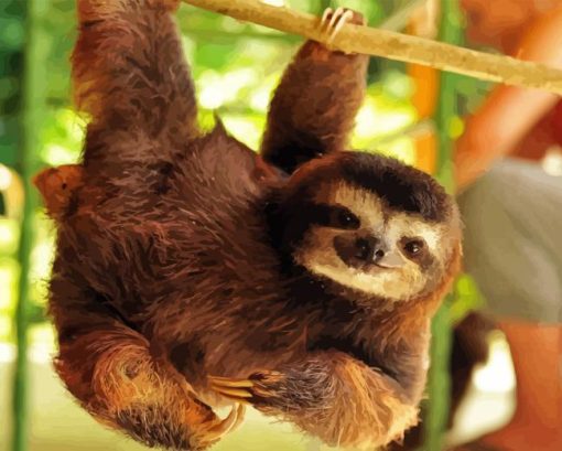 Brown Sloth Hanging Diamond Painting