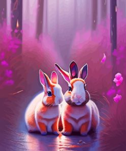 Bunnies Couple Diamond Painting