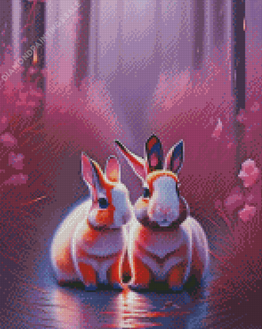 Bunnies Couple Diamond Painting