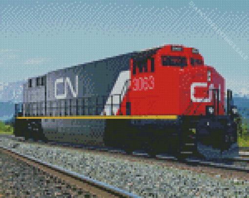 Cn Rail Electric Train Diamond Painting