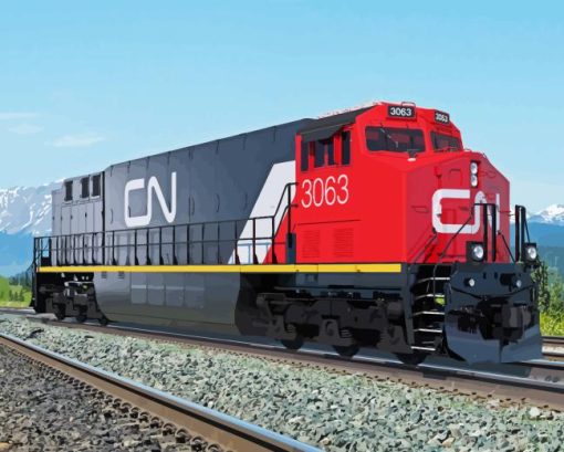 Cn Rail Electric Train Diamond Painting