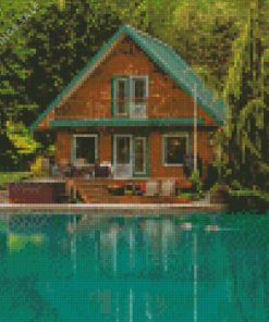 Cabins On The Lake Diamond Painting