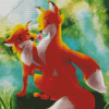 Cartoon Fox Couple Diamond Painting