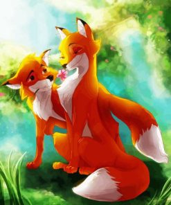 Cartoon Fox Couple Diamond Painting