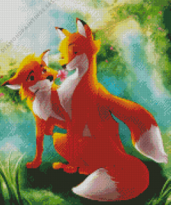 Cartoon Fox Couple Diamond Painting