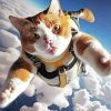 Cat Skydiving Diamond Painting