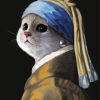 Cat With Pearl Earring Diamond Painting